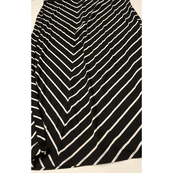 Faded Glory Maxi Skirt Stretchy Black White Stripes Chevron Print 2X 18W-20W - Picture 4 of 7